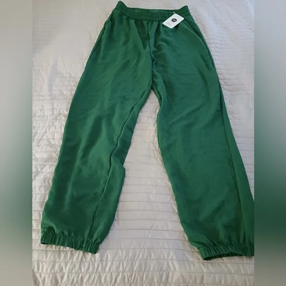 Women's Green Linen Style Pants - Picture 1 of 5